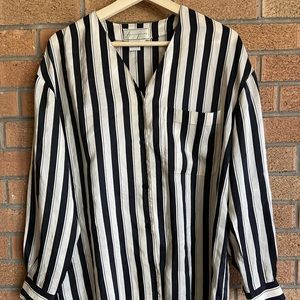 Vintage Striped Silk Blouse